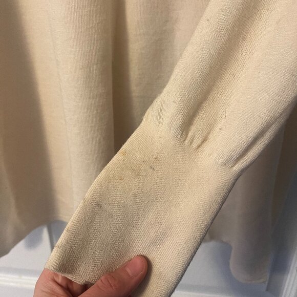 Club Monaco Cream Oversize Pullover Polo Collared Sweater - Picture 6 of 6